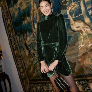 Reformation “Burgundy” Dress in Forest Green